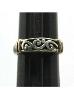 Vintage Sterling Silver Filigree Swirl Band Ring Size 5.5 3.6g Vintage   #RB7